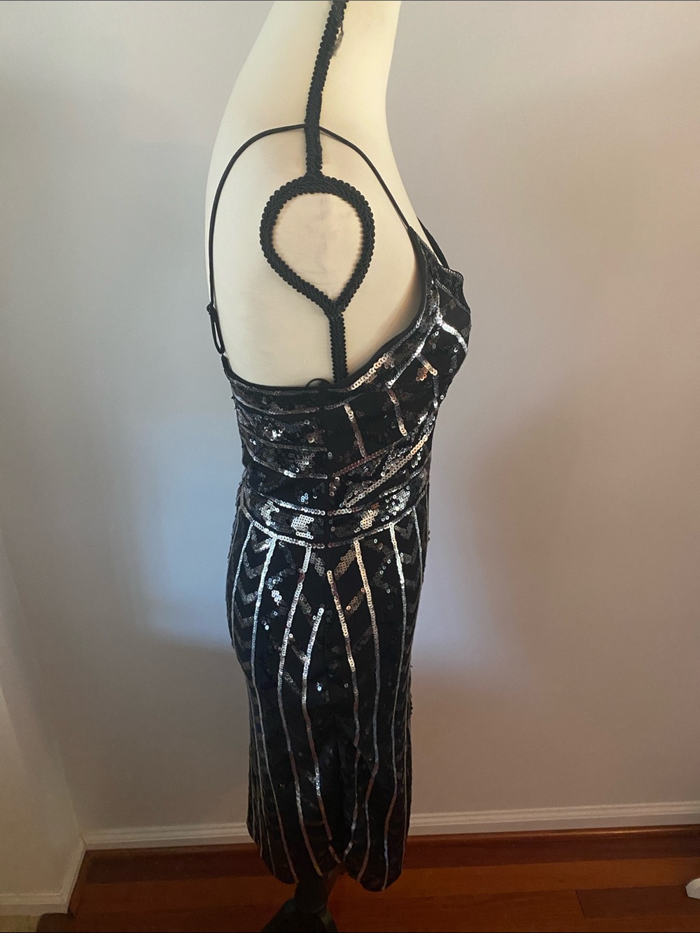 Express size XS sequined black/silver dress - Picture 4 of 7